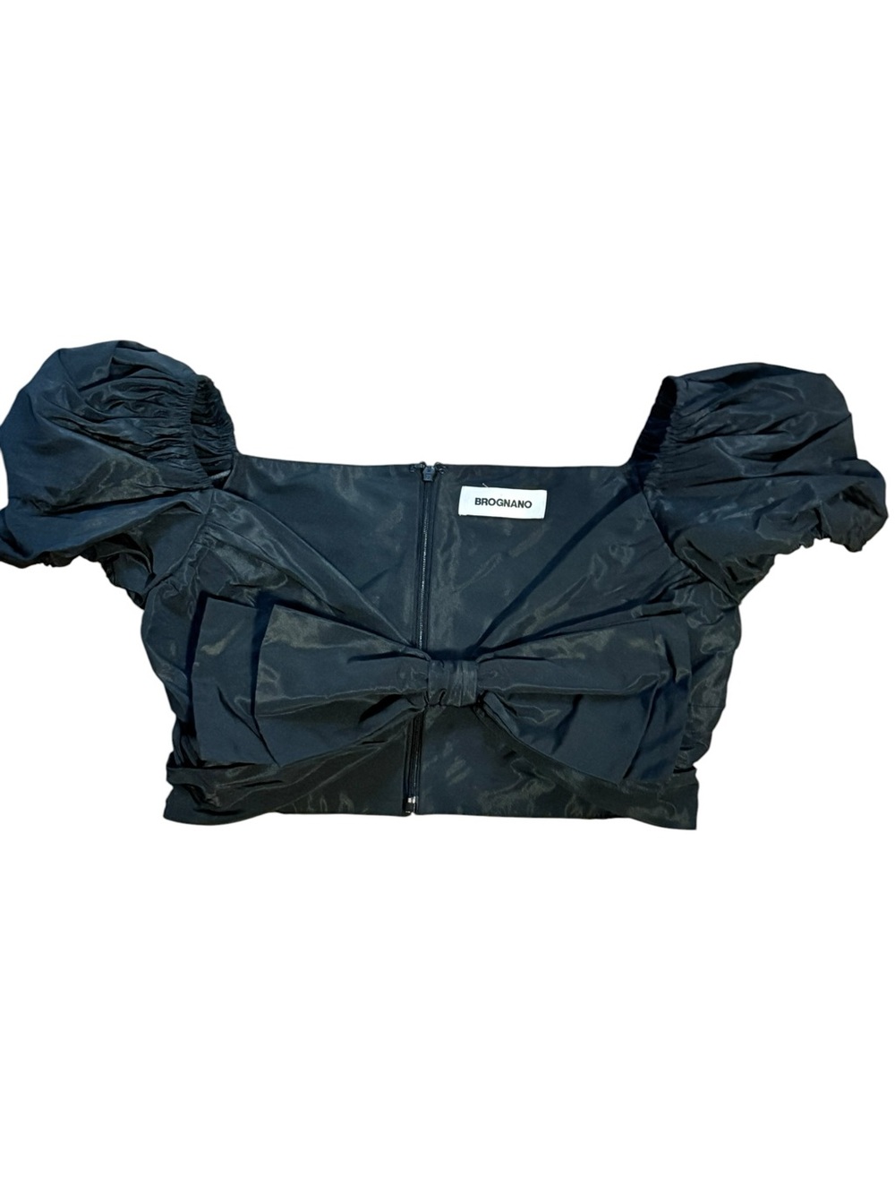 Brognano Black Bow Crop Top Size 40 - Picture 3 of 6